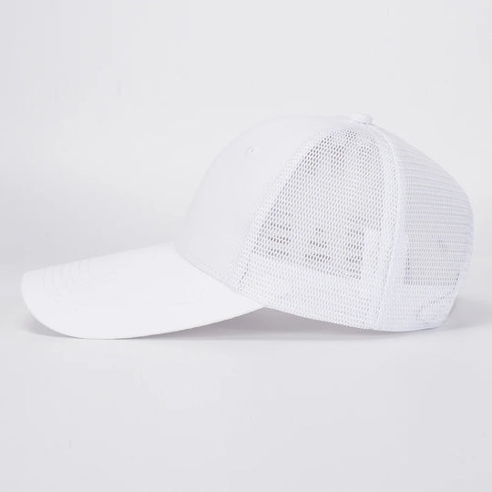 Customizable Long Brim Meshback Trucker Cap CB0003